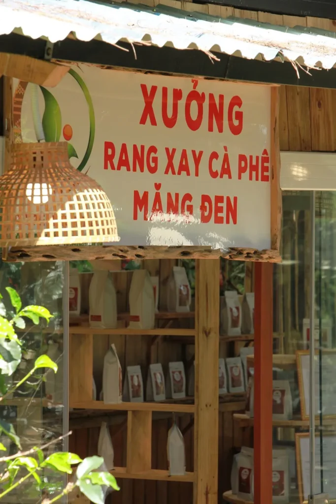 Cafe & Villa TH&ocirc;ng Đỏ c&oacute; xưởng cafe rang xay giữa rừng th&ocirc;ng mặt tiền được phạm văn đồng măng đen
